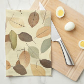Natuurlijk geperst blad met Amber en Sienna Theedoek (Quarter Fold)