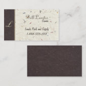 Natuurlijk geperst papier - crème en bruin visitekaartje (Voorkant / Achterkant)