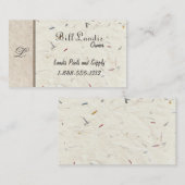 Natuurlijk geperst papier - handgemaakte papier visitekaartje (Voorkant / Achterkant)