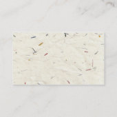 Natuurlijk geperst papier - handgemaakte papier visitekaartje (Achterkant)