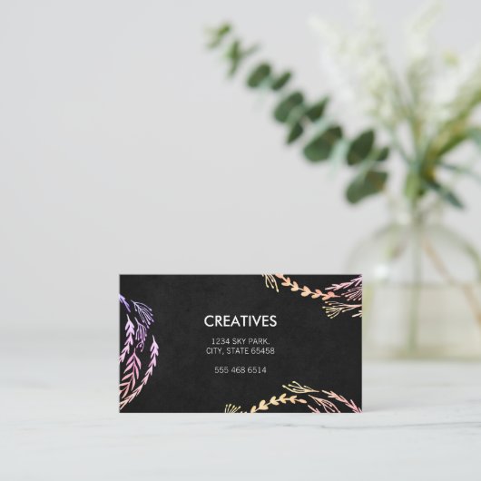 Natuurlijk glamour-patroon visitekaartje (Staand voorkant)