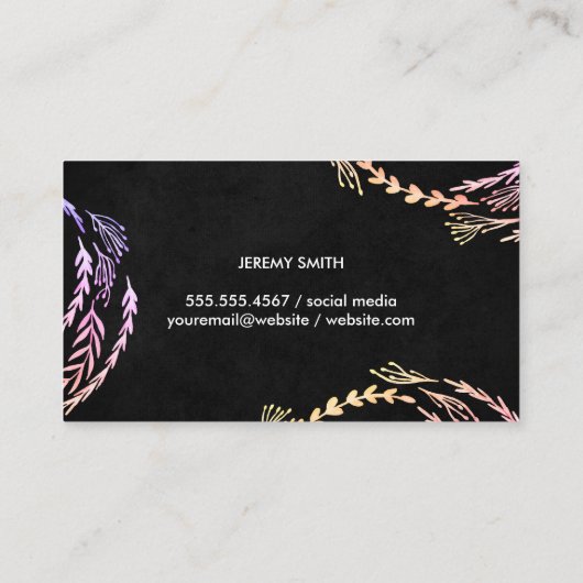 Natuurlijk glamour-patroon visitekaartje (Achterkant)