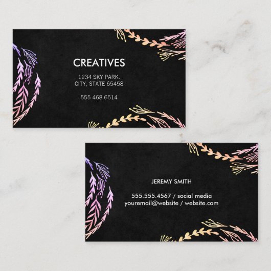 Natuurlijk glamour-patroon visitekaartje (Voorkant / Achterkant)