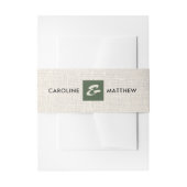 Natuurlijk | Green Burlap Texture Wedding Uitnodigingen Wikkel (Voorkant Voorbeeld)