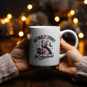 Natuurlijk Griezelige Sphynx Kat T-shirt Hallowe Tweekleurige Koffiemok