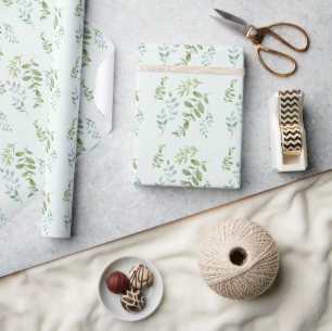 Natuurlijk groen botanisch bladrijk blad cadeaupapier