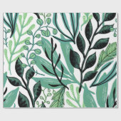  natuurlijk groen patroon cadeaupapier (Vlak)