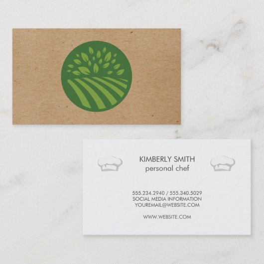 Natuurlijk groen pictogram visitekaartje (Voorkant / Achterkant)