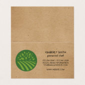 Natuurlijk groen pictogram visitekaartje (Buitenkant ongevouwen)