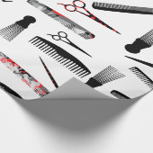 Natuurlijk haar rood zwart cadeaupapier (Hoek)