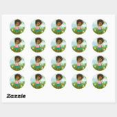 Natuurlijk Haar Wenskaart Ronde Sticker (Vel)