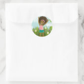 Natuurlijk Haar Wenskaart Ronde Sticker (Tas)