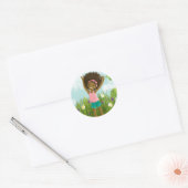 Natuurlijk Haar Wenskaart Ronde Sticker (Envelop)