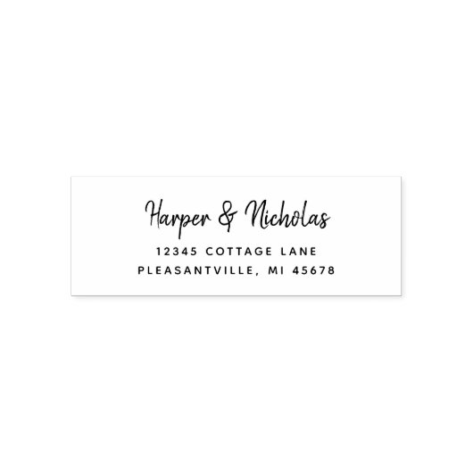 Natuurlijk handgeschreven script bruiloft retour a  zelfinktende stempel (Design)