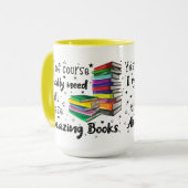 Natuurlijk heb ik deze geweldige boeken nodig mok (Voorkant links)