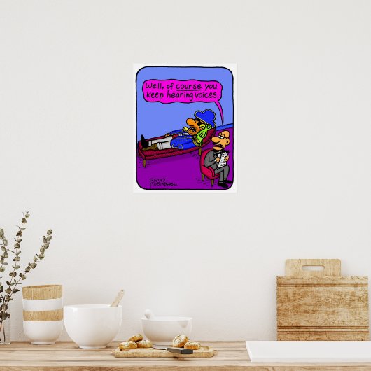 Natuurlijk hoor je altijd stemmen poster (Keuken)