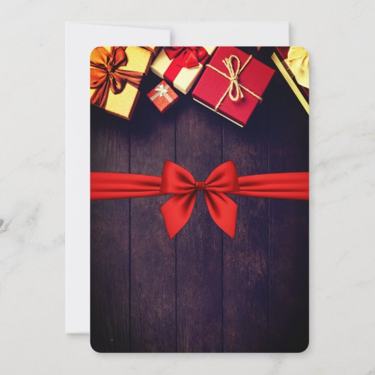 Natuurlijk hout, Cadeaus Diamanten Sterren Kerstmi Kaart (Achterkant)