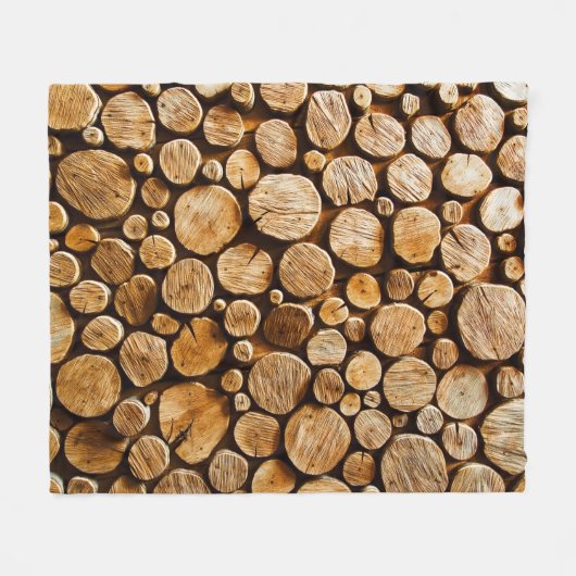 Natuurlijk hout: Close-up log textuur Fleece Deken (Voorkant (Horizontaal))