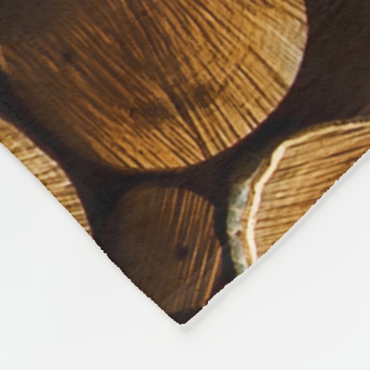 Natuurlijk hout: Close-up log textuur Fleece Deken (Hoek)