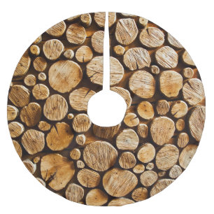 Natuurlijk hout: Close-up log textuur Kerstboom Rok