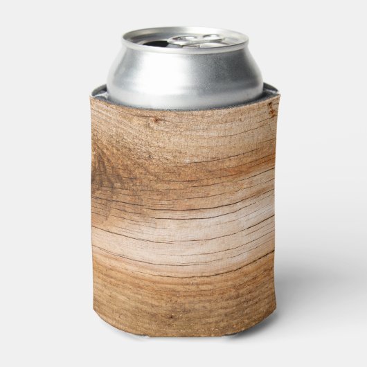 Natuurlijk hout: gestructureerd oppervlak blikjeskoeler (Blikje Voorkant)