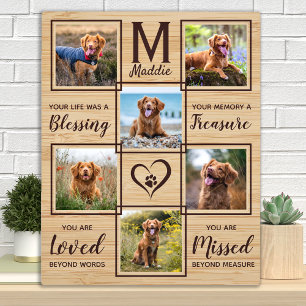 Natuurlijk Houten Hondengedenkteken Unieke Fotocol Fotoplaat