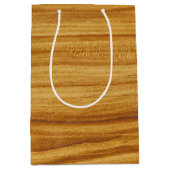 Natuurlijk houten patroon medium cadeauzakje (Voorkant)