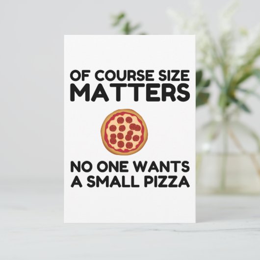 Natuurlijk is grootte belangrijk, niemand wil een  bedankkaart (Staand voorkant)