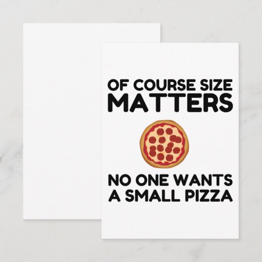 Natuurlijk is grootte belangrijk, niemand wil een bedankkaart (Voorkant / Achterkant)