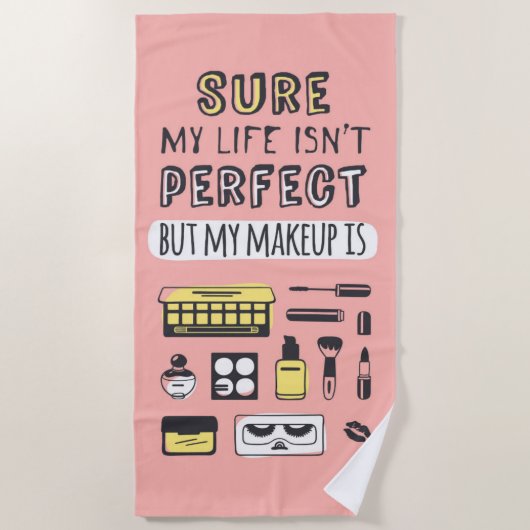 Natuurlijk is Makeup niet perfect Strandlaken (Voorkant)