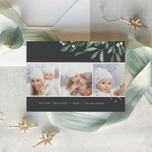 Natuurlijk Joyful Holiday Photo Collage Card Feestdagenkaart