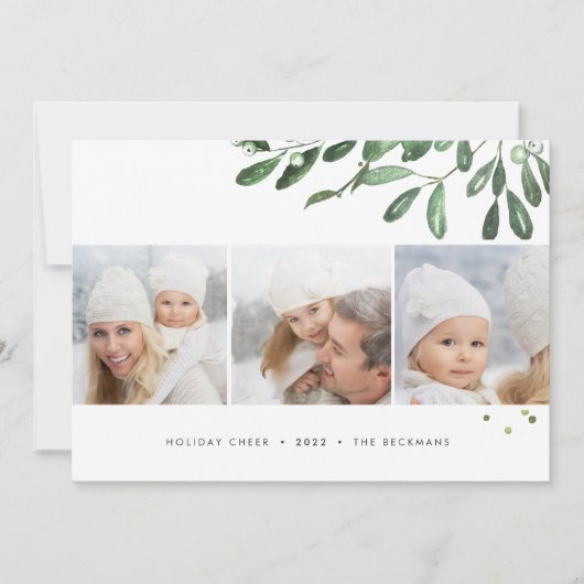 Natuurlijk Joyful | Holiday Photo Collage Card Feestdagenkaart (Voorkant)