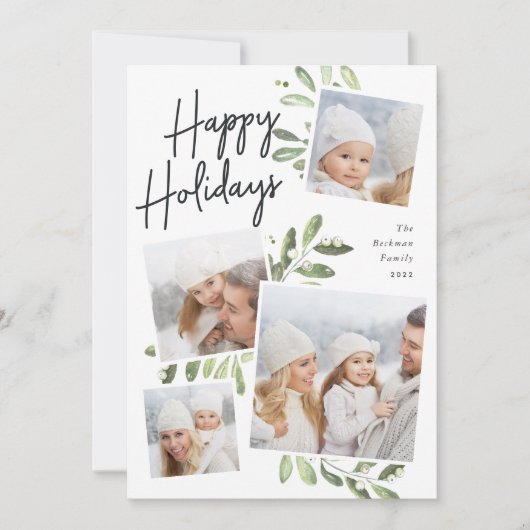Natuurlijk Joyful | Kerstfotocollage Feestdagenkaart (Voorkant)
