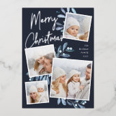 Natuurlijk Joyful | Kerstfotocollage Folie Feestdagenkaart (Voorkant)