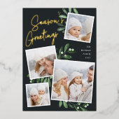 Natuurlijk Joyful | Kerstfotocollage Folie Feestdagenkaart (Voorkant)