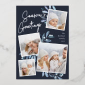 Natuurlijk Joyful | Kerstfotocollage Folie Feestdagenkaart (Voorkant)