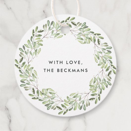 Natuurlijk Joyful | Waterverf kerstcadeaus Bedankjes Labels (Achterkant)