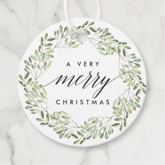 Natuurlijk Joyful | Waterverf kerstcadeaus Bedankjes Labels (Voorkant)