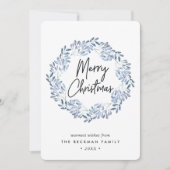 Natuurlijk Joyful | Waterverf met kerstmis Feestdagenkaart (Voorkant)