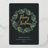 Natuurlijk Joyful | Waterverf met kerstmis Folie Feestdagenkaart (Voorkant)