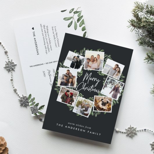 Natuurlijk Joyful Wreath | Kerstbeker met fotocoll Feestdagenkaart