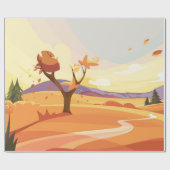 Natuurlijk landschap cadeaupapier (Vlak)
