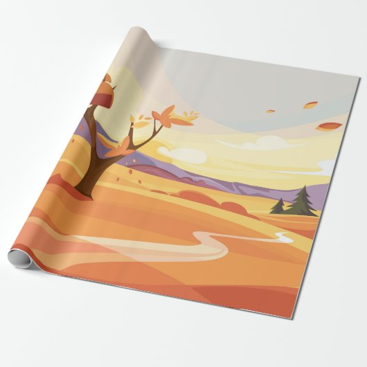 Natuurlijk landschap cadeaupapier (Uitgerold)