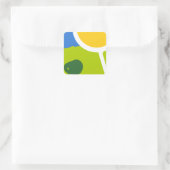 Natuurlijk landschap vierkante sticker (Tas)