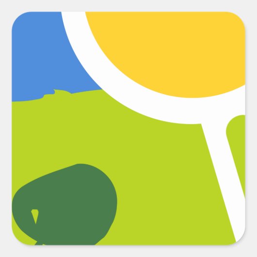 Natuurlijk landschap vierkante sticker (Voorkant)