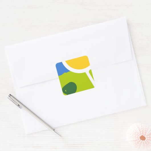Natuurlijk landschap vierkante sticker (Envelop)
