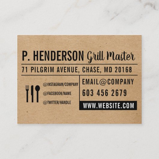 Natuurlijk | Lay-out | BBQ Visitekaartje (Achterkant)