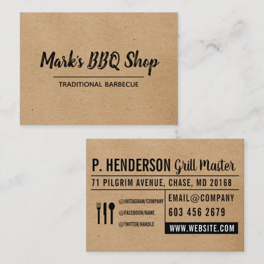 Natuurlijk | Lay-out | BBQ Visitekaartje (Voorkant / Achterkant)