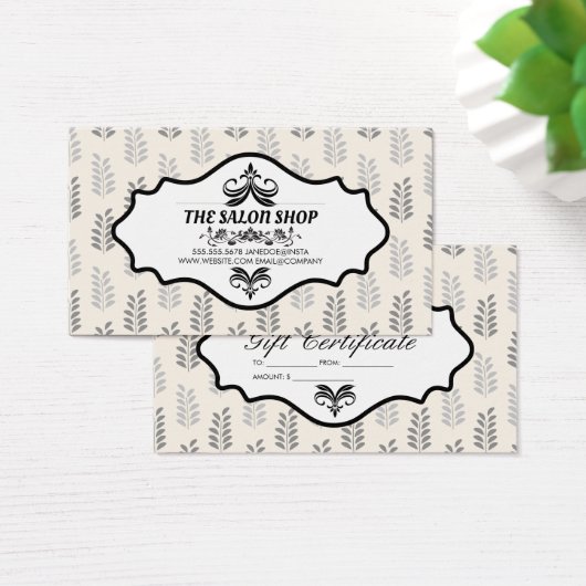 Natuurlijk lederpatroon | Cadeau Visitekaartje (Bureau)