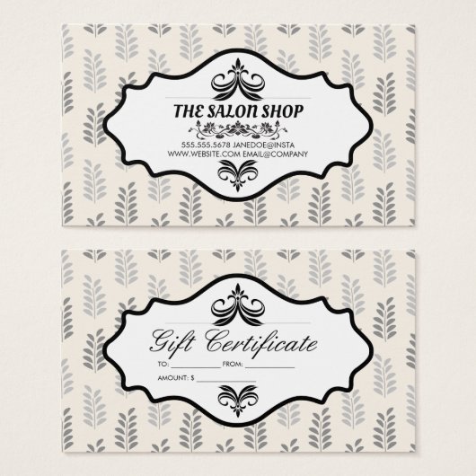 Natuurlijk lederpatroon | Cadeau Visitekaartje (Voorkant /achterkant)